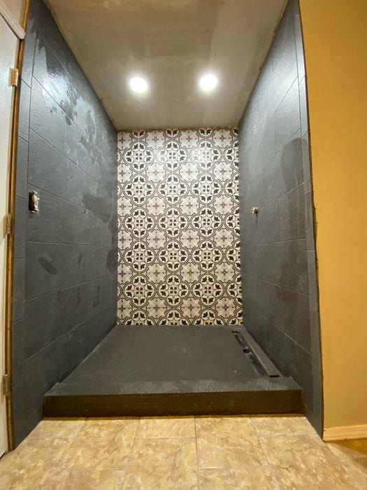 Full view of the walk-in shower